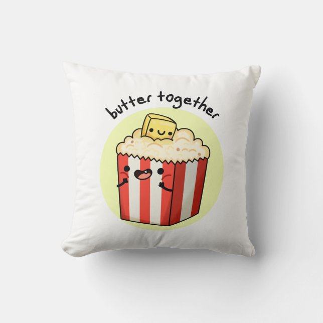Butter Together Funny Butter Popcorn Pun Kussen (Voorkant)