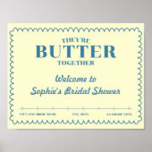 Butter Together Yellow & Blue Vintage Welcome Poster (Voorkant)