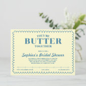 Butter Together Yellow Vintage Bridal Shower Kaart (Staand voorkant)