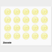 Butter Two Hearts Intertwined Wedding Ronde Sticker (Vel)