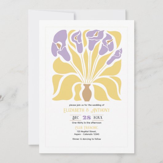 Butter & Wisteria Abstract Floral Boho Wedding Kaart (Voorkant)
