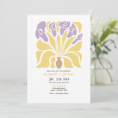 Butter & Wisteria Abstract Floral Boho Wedding Kaart (Staand voorkant)