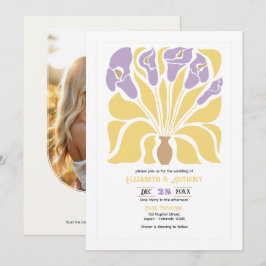 Butter & Wisteria Abstract Floral Boho Wedding Kaart