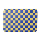 Butter yellow and blue checkered board pattern badmat (Voorkant)