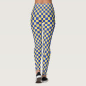 Butter yellow and blue checkered board pattern leggings (Achterkant)