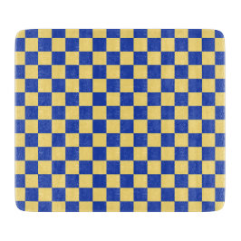 Butter yellow and blue checkered board pattern snijplank