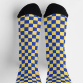 Butter yellow and blue checkered board pattern sokken (Top)