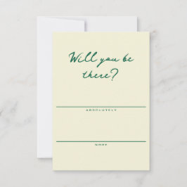 Butter Yellow and Green Simple RSVP Card Kaartje