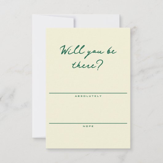 Butter Yellow and Green Simple RSVP Card Kaartje (Voorkant)