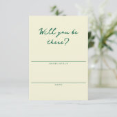 Butter Yellow and Green Simple RSVP Card Kaartje (Staand voorkant)