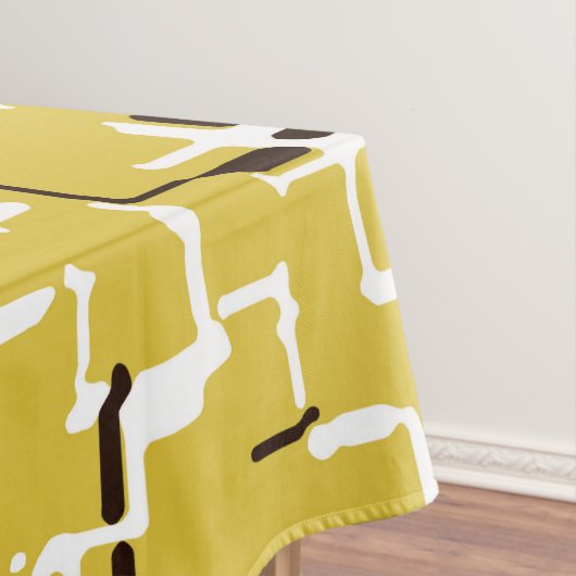 Butter Yellow Black White Modern Pattern Tafelkleed (Voorbeeld)
