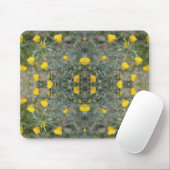 Butter Yellow California Poppy Pattern Muismat (Met muis)