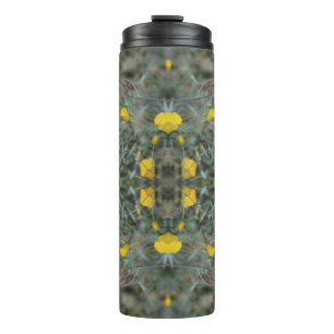 Butter Yellow California Poppy Pattern Thermal Tum Thermosbeker