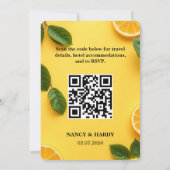 Butter Yellow Citrus Wedding Invitation Kaart (Achterkant)