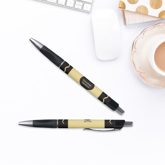 Butter Yellow Crayon Wrap Monogram Name Pen