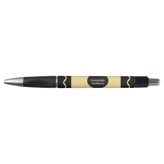 Butter Yellow Crayon Wrap Monogram Name Pen (Voorkant)
