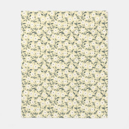 Butter Yellow Cream Modern Farmhouse Daisy Pattern Fleece Deken