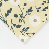 Butter Yellow Cream Modern Farmhouse Daisy Pattern Fleece Deken (Hoek)