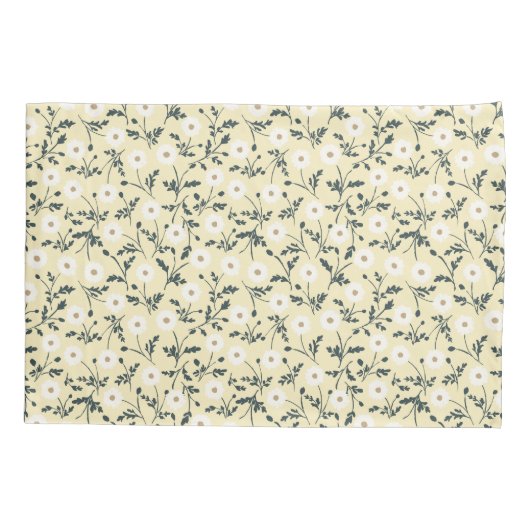 Butter Yellow Cream Modern Farmhouse Daisy Pattern Kussensloop (Achterkant)