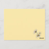 Butter Yellow Daisy Waterverf naam en leeftijd Ver Briefkaart (Achterkant)
