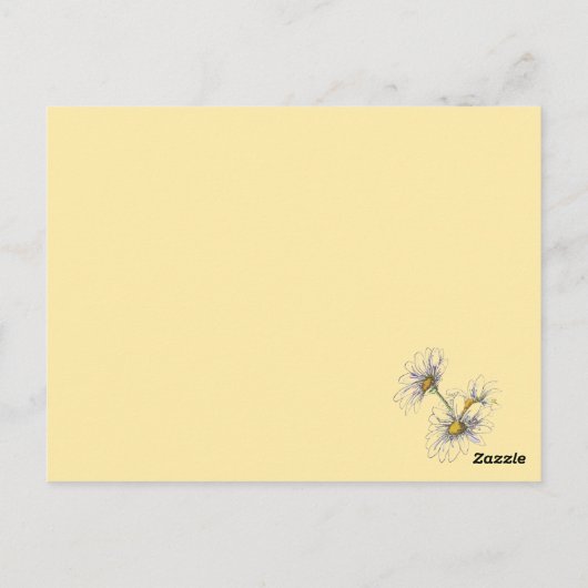 Butter Yellow Daisy Waterverf naam en leeftijd Ver Briefkaart (Achterkant)