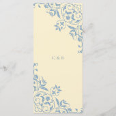 Butter Yellow Dusty Blue Elegant Wedding Menu (Achterkant)