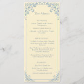 Butter Yellow Dusty Blue Elegant Wedding Menu (Voorkant)