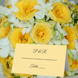 Butter Yellow Eenvoudig gestileerd script bruiloft Plaatskaartje