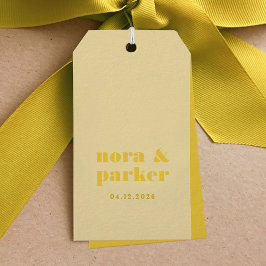 Butter Yellow Eenvoudige bruiloft Cadeaulabel