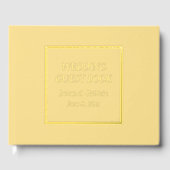 Butter Yellow Eenvoudige Gestileerde Lettering Wed Gastenboek (Voorkant)