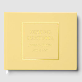 Butter Yellow Eenvoudige Gestileerde Lettering Wed Gastenboek