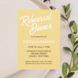 Butter Yellow Eenvoudige Stijl Huwelijksrepetitie Kaart