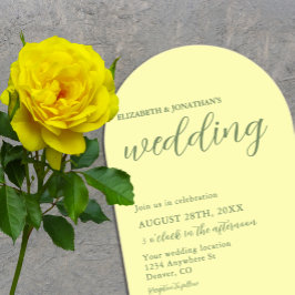 Butter Yellow en Sage Minimalist Wedding Acryl Uitnodigingen