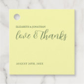 Butter Yellow en Sage Minimalist Wedding Bedankjes Labels (Voorkant)