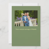 Butter Yellow en Sage Minimalist Wedding Bedankkaart (Achterkant)