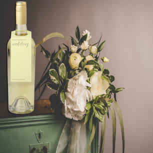 Butter Yellow en Sage Minimalist Wedding Flessenhanger