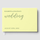 Butter Yellow en Sage Minimalist Wedding Gastenboek (Voorkant)