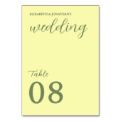 Butter Yellow en Sage Minimalist Wedding Kaart (Achterkant)