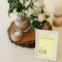 Butter Yellow en Sage Minimalist Wedding Kaart