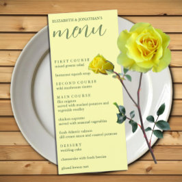 Butter Yellow en Sage Minimalist Wedding Menu