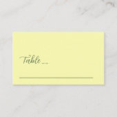 Butter Yellow en Sage Minimalist Wedding Plaatskaartje (Voorkant)