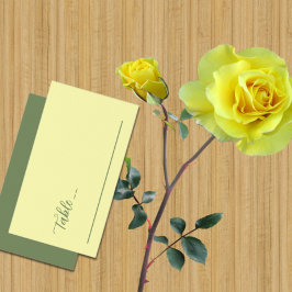 Butter Yellow en Sage Minimalist Wedding Plaatskaartje