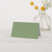 Butter Yellow en Sage Minimalist Wedding Plaatskaartje (Achterkant)