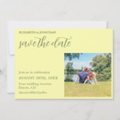 Butter Yellow en Sage Minimalist Wedding Save The Date (Voorkant)