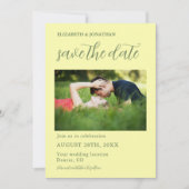 Butter Yellow en Sage Minimalist Wedding Save The Date (Voorkant)