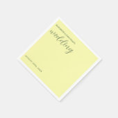 Butter Yellow en Sage Minimalist Wedding Servet (Hoek)