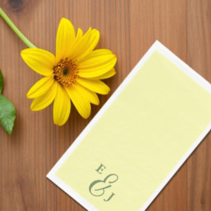 Butter Yellow en Sage Minimalist Wedding Servet