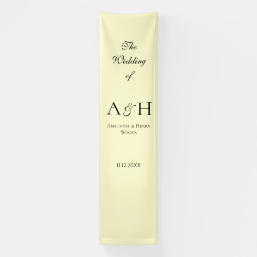 Butter Yellow Fabric Wedding Welcome Banner (Verticaal)