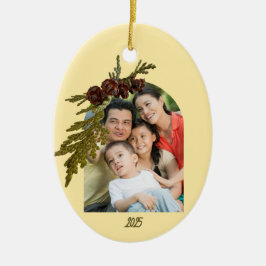 Butter Yellow Fern Photo Keramisch Ornament