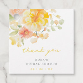 Butter Yellow Floral Vrijgezellenfeest Dank u Bedankjes Labels